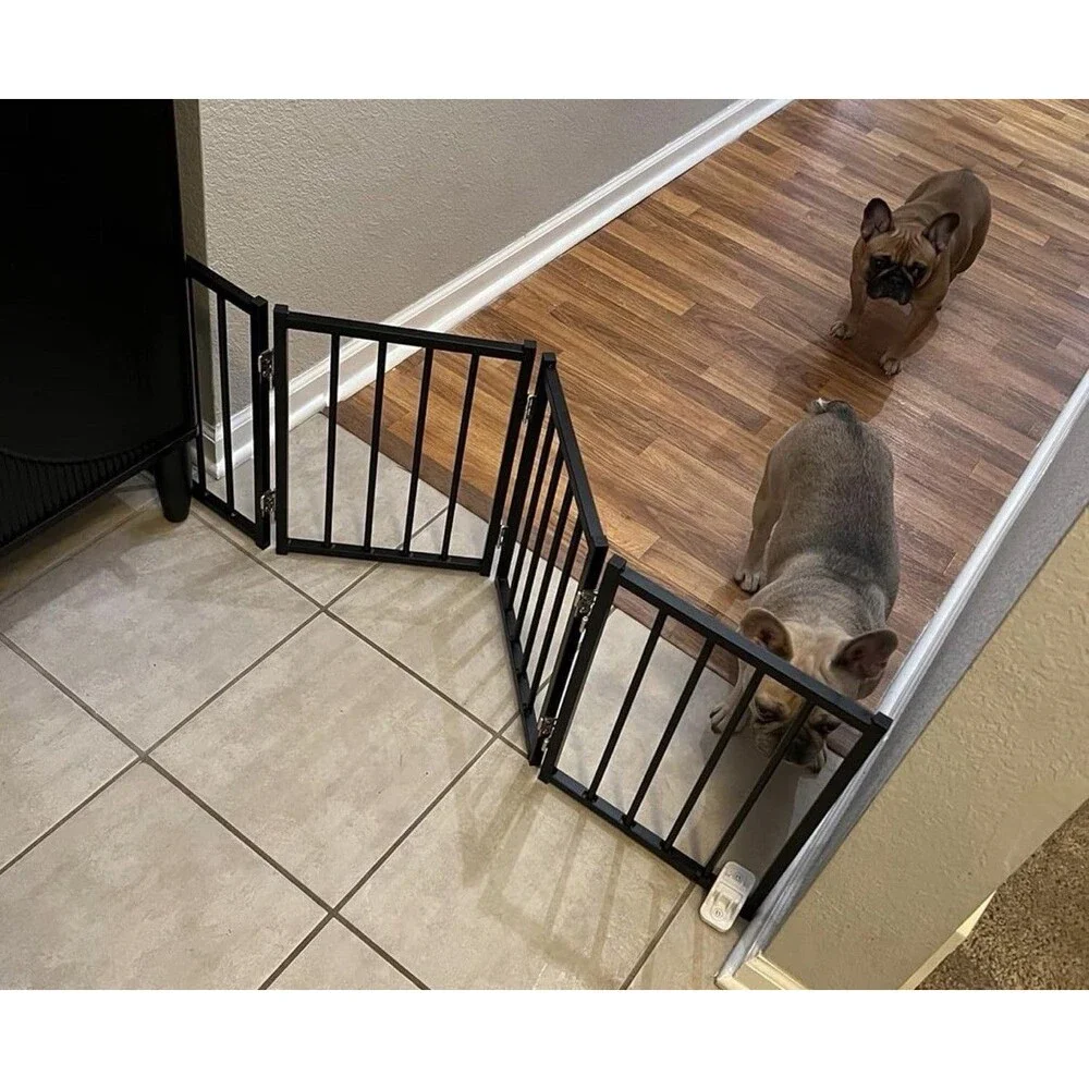Free Standing Short Dog Gate, Foldable Puppy Fence, Up to 48